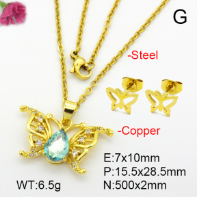 Imitation Crystal Glass & Zirconia  Fashion Copper Sets  F7S001154vbmb-G030