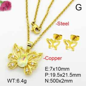 Imitation Crystal Glass & Zirconia  Fashion Copper Sets  F7S001155vbmb-G030