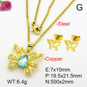 Imitation Crystal Glass & Zirconia  Fashion Copper Sets  F7S001156vbmb-G030