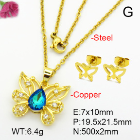 Imitation Crystal Glass & Zirconia  Fashion Copper Sets  F7S001157vbmb-G030