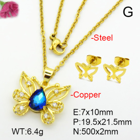 Imitation Crystal Glass & Zirconia  Fashion Copper Sets  F7S001158vbmb-G030