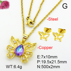 Imitation Crystal Glass & Zirconia  Fashion Copper Sets  F7S001159vbmb-G030