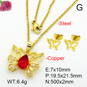 Imitation Crystal Glass & Zirconia  Fashion Copper Sets  F7S001160vbmb-G030