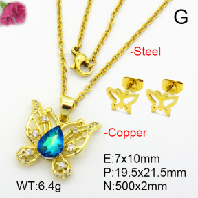 Imitation Crystal Glass & Zirconia  Fashion Copper Sets  F7S001163vbmb-G030