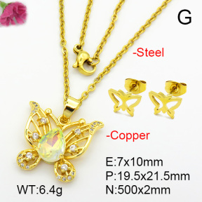 Imitation Crystal Glass & Zirconia  Fashion Copper Sets  F7S001164vbmb-G030