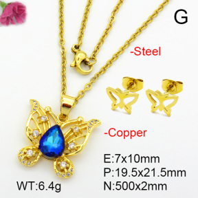 Imitation Crystal Glass & Zirconia  Fashion Copper Sets  F7S001165vbmb-G030