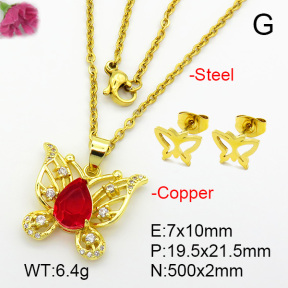 Imitation Crystal Glass & Zirconia  Fashion Copper Sets  F7S001166vbmb-G030