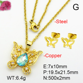 Imitation Crystal Glass & Zirconia  Fashion Copper Sets  F7S001167vbmb-G030