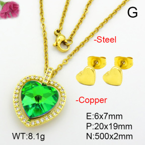 Imitation Crystal Glass & Zirconia  Fashion Copper Sets  F7S001171vbmb-G030