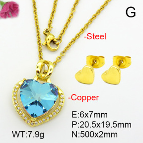 Imitation Crystal Glass & Zirconia  Fashion Copper Sets  F7S001175vbmb-G030