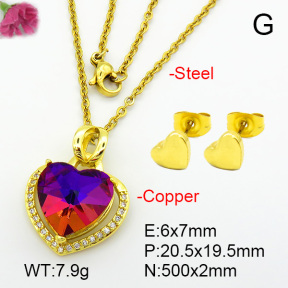 Imitation Crystal Glass & Zirconia  Fashion Copper Sets  F7S001177vbmb-G030