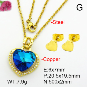 Imitation Crystal Glass & Zirconia  Fashion Copper Sets  F7S001179vbmb-G030