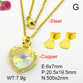 Imitation Crystal Glass & Zirconia  Fashion Copper Sets  F7S001180vbmb-G030