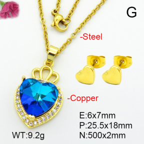 Imitation Crystal Glass & Zirconia  Fashion Copper Sets  F7S001182vbmb-G030