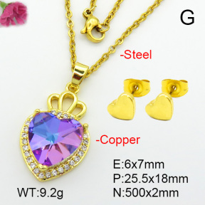 Imitation Crystal Glass & Zirconia  Fashion Copper Sets  F7S001184vbmb-G030