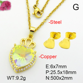 Imitation Crystal Glass & Zirconia  Fashion Copper Sets  F7S001185vbmb-G030