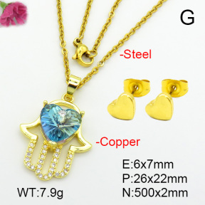 Imitation Crystal Glass & Zirconia  Fashion Copper Sets  F7S001187vbmb-G030