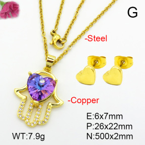 Imitation Crystal Glass & Zirconia  Fashion Copper Sets  F7S001188vbmb-G030