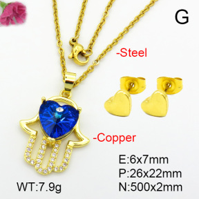 Imitation Crystal Glass & Zirconia  Fashion Copper Sets  F7S001189vbmb-G030