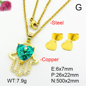 Imitation Crystal Glass & Zirconia  Fashion Copper Sets  F7S001191vbmb-G030