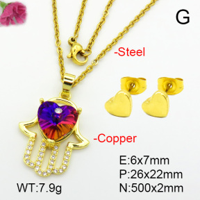 Imitation Crystal Glass & Zirconia  Fashion Copper Sets  F7S001192vbmb-G030