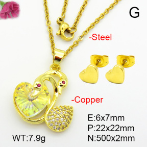 Imitation Crystal Glass & Zirconia  Fashion Copper Sets  F7S001193vbmb-G030