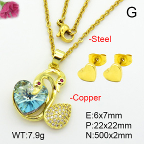 Imitation Crystal Glass & Zirconia  Fashion Copper Sets  F7S001194vbmb-G030