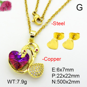 Imitation Crystal Glass & Zirconia  Fashion Copper Sets  F7S001195vbmb-G030