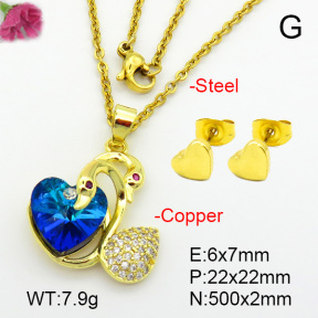 Imitation Crystal Glass & Zirconia  Fashion Copper Sets  F7S001196vbmb-G030