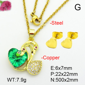 Imitation Crystal Glass & Zirconia  Fashion Copper Sets  F7S001198vbmb-G030