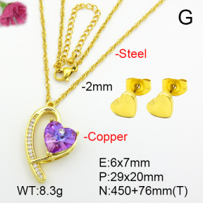 Imitation Crystal Glass & Zirconia  Fashion Copper Sets  F7S001199vbmb-G030