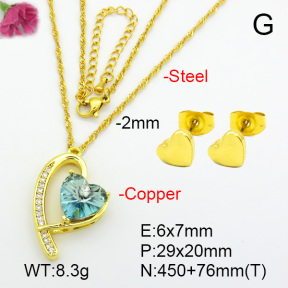 Imitation Crystal Glass & Zirconia  Fashion Copper Sets  F7S001200vbmb-G030