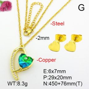 Imitation Crystal Glass & Zirconia  Fashion Copper Sets  F7S001202vbmb-G030