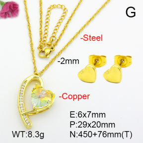 Imitation Crystal Glass & Zirconia  Fashion Copper Sets  F7S001204vbmb-G030