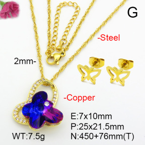 Imitation Crystal Glass & Zirconia  Fashion Copper Sets  F7S001205vbmb-G030