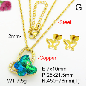 Imitation Crystal Glass & Zirconia  Fashion Copper Sets  F7S001206vbmb-G030