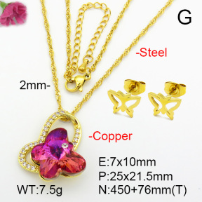 Imitation Crystal Glass & Zirconia  Fashion Copper Sets  F7S001207vbmb-G030