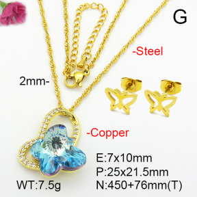 Imitation Crystal Glass & Zirconia  Fashion Copper Sets  F7S001208vbmb-G030