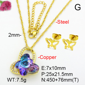 Imitation Crystal Glass & Zirconia  Fashion Copper Sets  F7S001210vbmb-G030