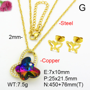 Imitation Crystal Glass & Zirconia  Fashion Copper Sets  F7S001211vbmb-G030
