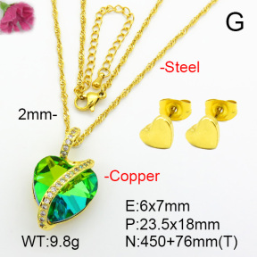 Imitation Crystal Glass & Zirconia  Fashion Copper Sets  F7S001212vbmb-G030