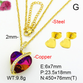 Imitation Crystal Glass & Zirconia  Fashion Copper Sets  F7S001214vbmb-G030