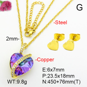 Imitation Crystal Glass & Zirconia  Fashion Copper Sets  F7S001216vbmb-G030