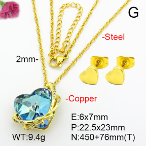 Imitation Crystal Glass & Zirconia  Fashion Copper Sets  F7S001218vbmb-G030