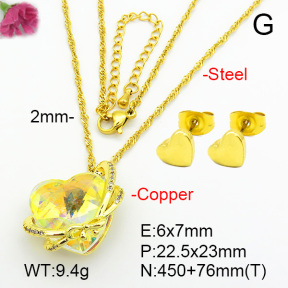 Imitation Crystal Glass & Zirconia  Fashion Copper Sets  F7S001220vbmb-G030