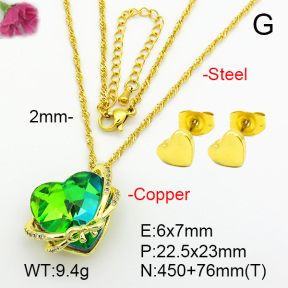 Imitation Crystal Glass & Zirconia  Fashion Copper Sets  F7S001221vbmb-G030