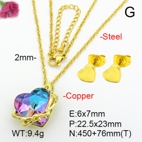 Imitation Crystal Glass & Zirconia  Fashion Copper Sets  F7S001223vbmb-G030