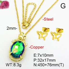 Imitation Crystal Glass & Zirconia  Fashion Copper Sets  F7S001224vbmb-G030