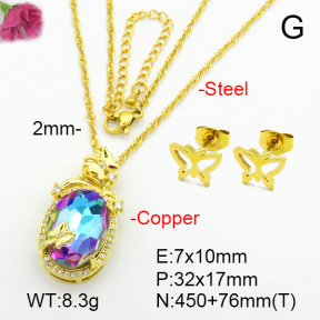 Imitation Crystal Glass & Zirconia  Fashion Copper Sets  F7S001225vbmb-G030