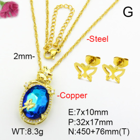 Imitation Crystal Glass & Zirconia  Fashion Copper Sets  F7S001226vbmb-G030